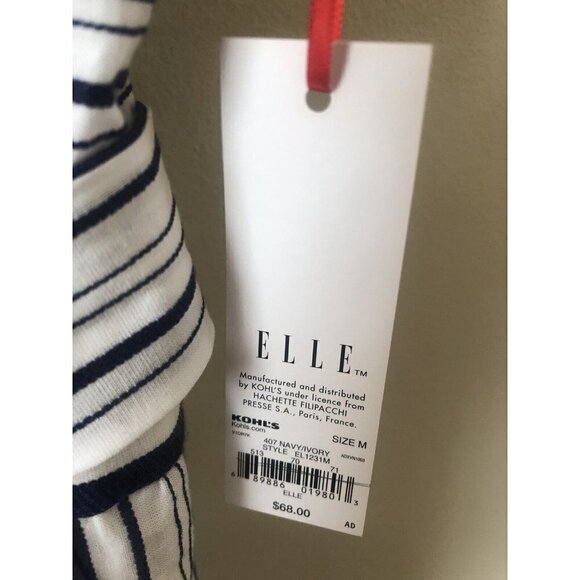 NWT Elle Womens Size M Blue White Stripe Romper Sleeveless Pockets Wide Leg - Picture 6 of 6